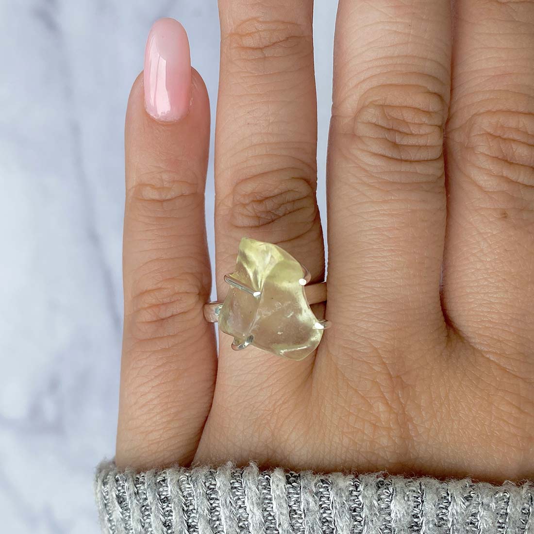 Libyan Desert Glass Ring-(LDG-R-15.)