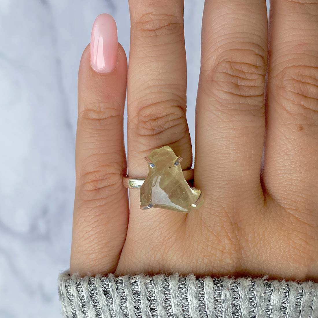 Libyan Desert Glass Ring-(LDG-R-23.)