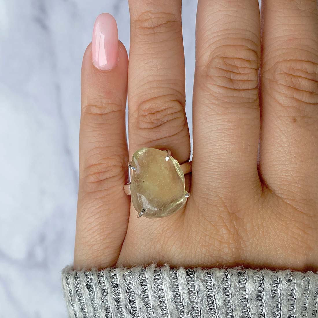 Libyan Desert Glass Ring-(LDG-R-24.)