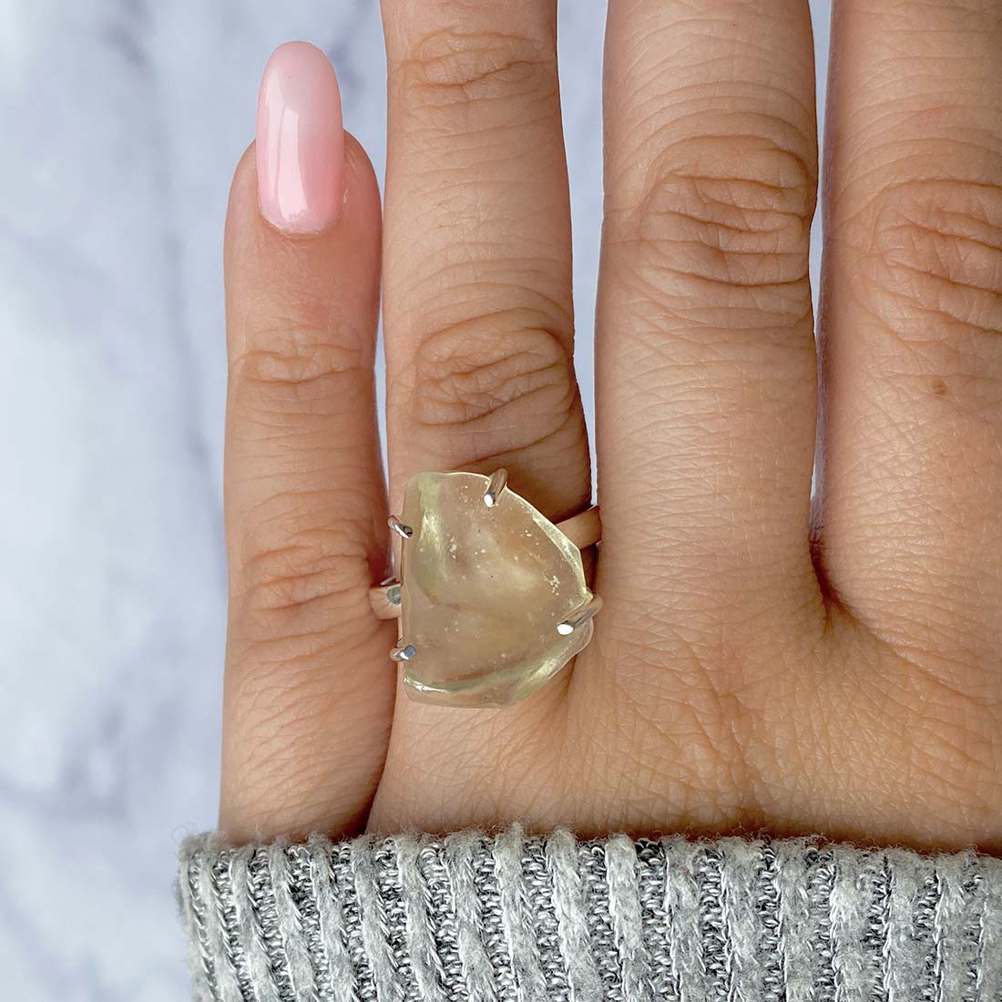 Libyan Desert Glass Ring-(LDG-R-34.)