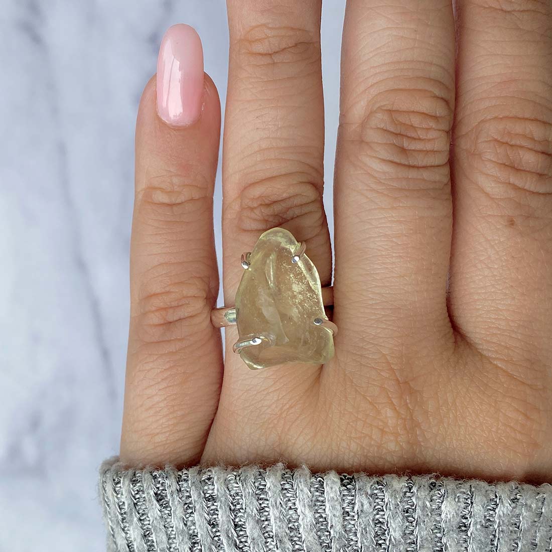 Libyan Desert Glass Ring-(LDG-R-36.)