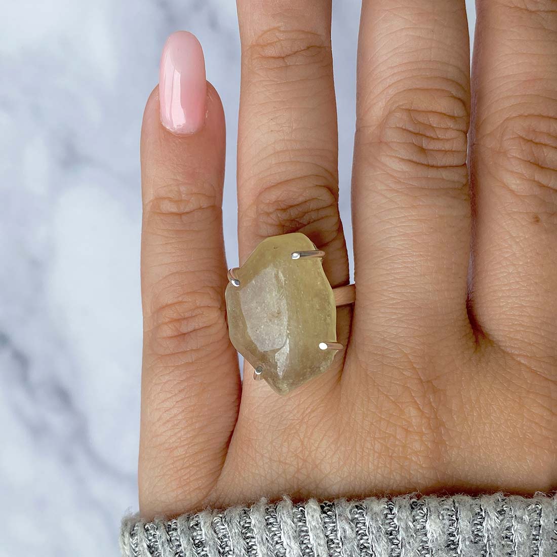 Libyan Desert Glass Ring-(LDG-R-39.)