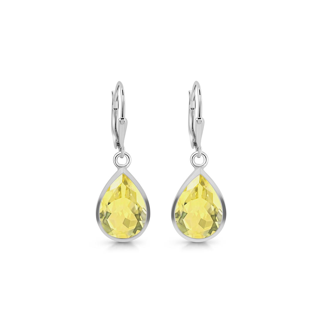 Lemon Quartz Leverback Earring-(LEM-SE-725.)