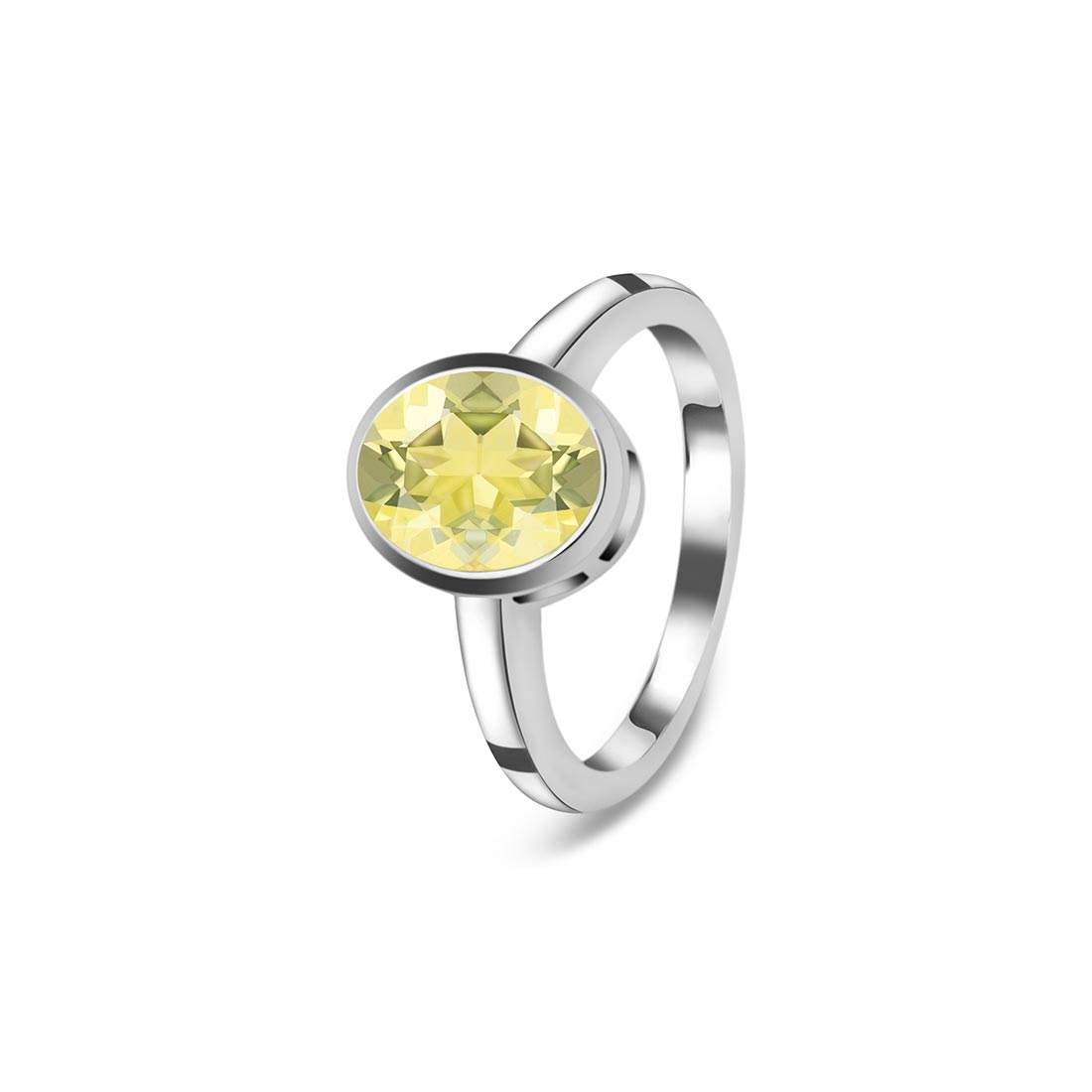 Lemon Quartz Ring-(LEM-SR-1623.)