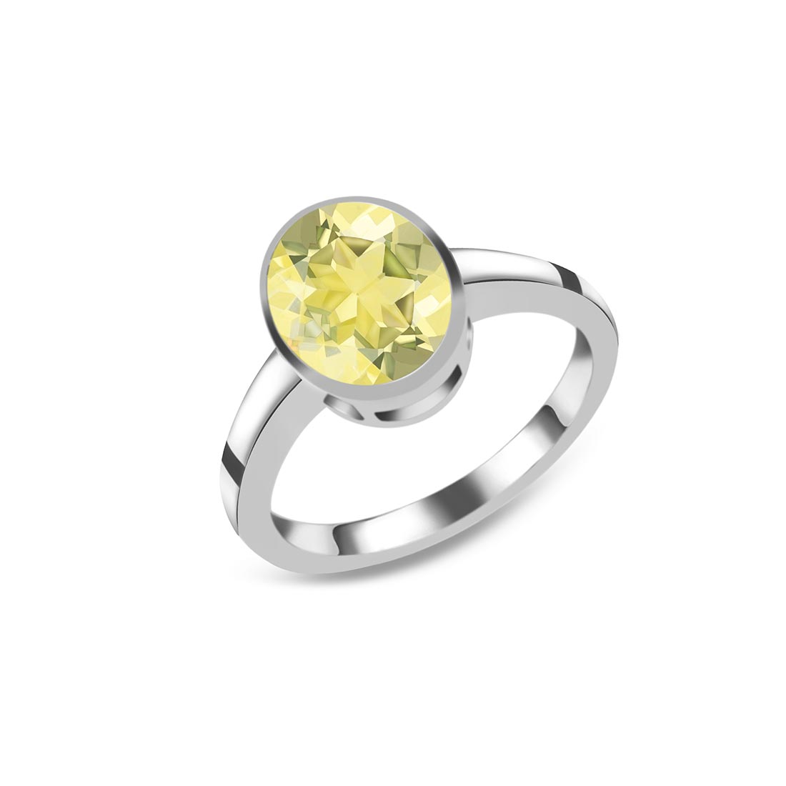 Lemon Quartz Ring-(LEM-SR-1623.)