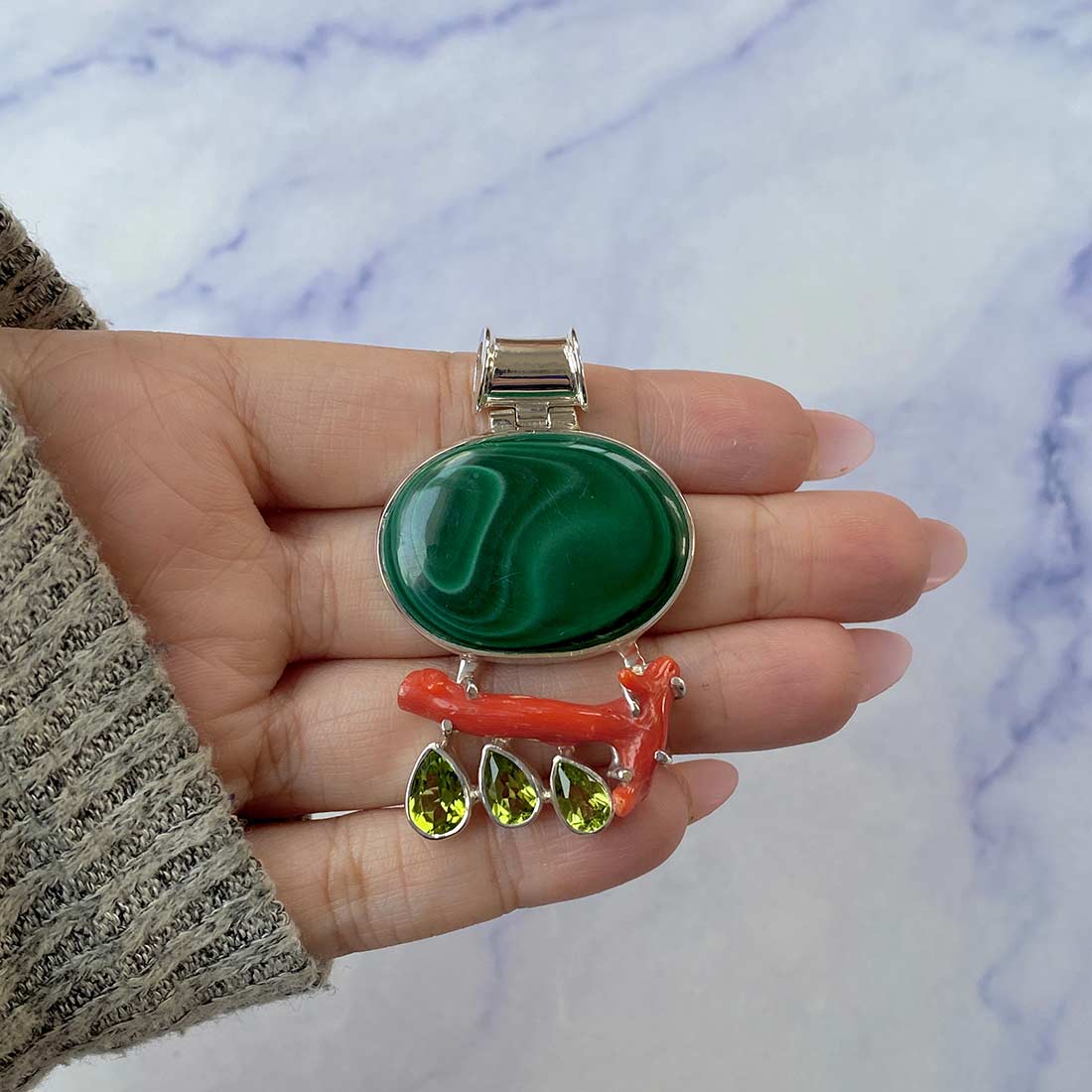 Malachite Pendant-(MLC-P-37.)