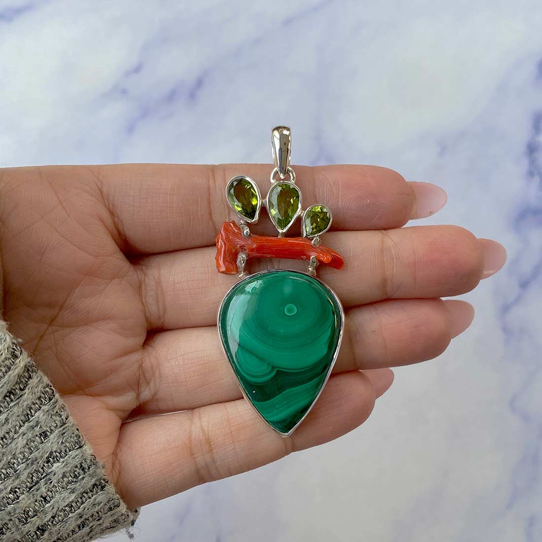 Malachite Pendant-(MLC-P-40.)