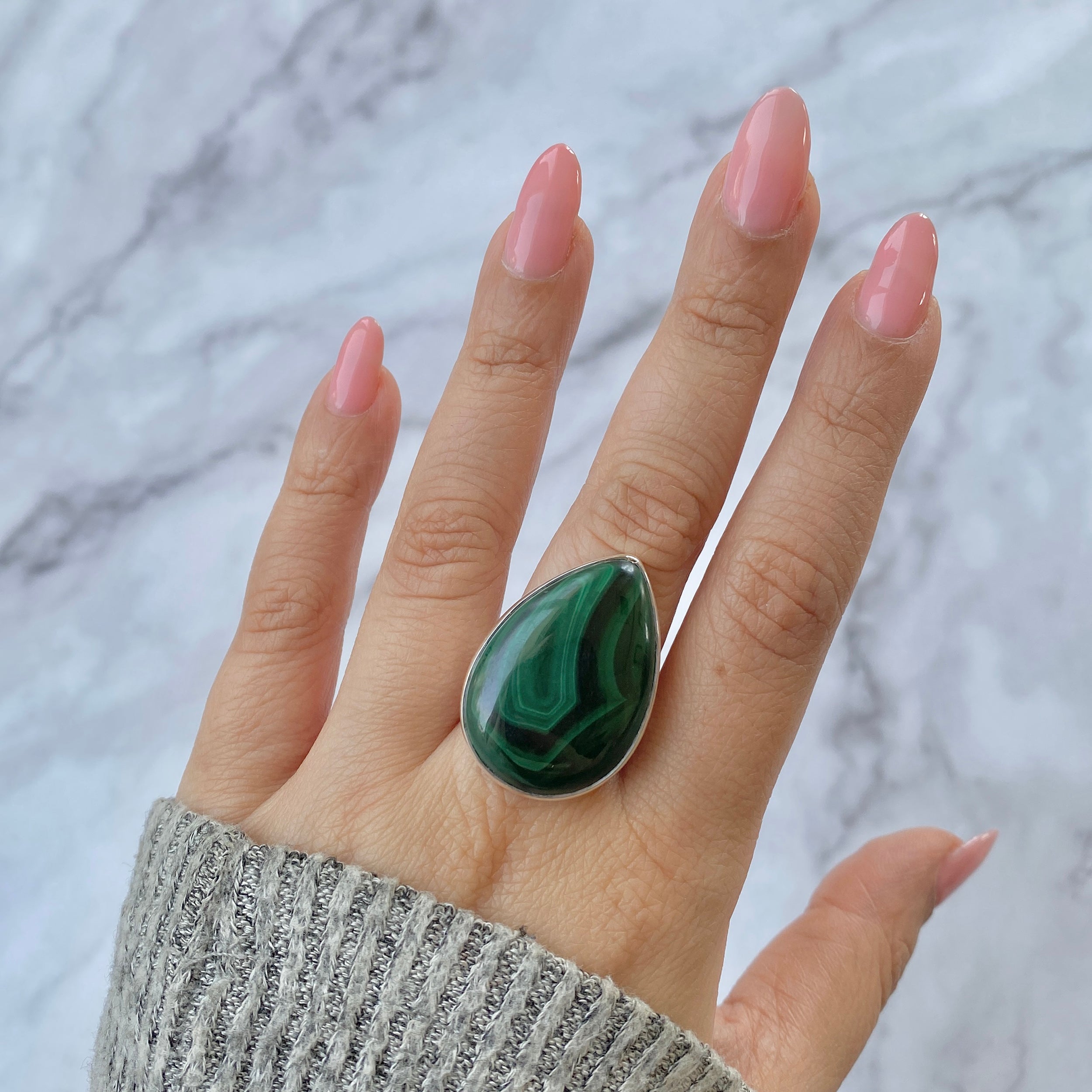 Malachite Adjustable Ring-(MLC-R-30.)