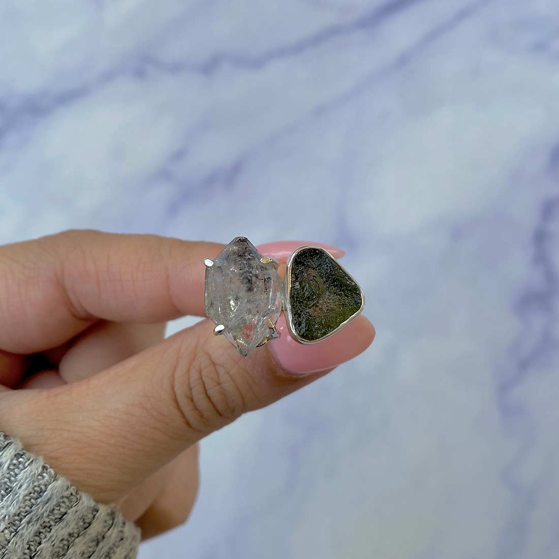 Moldavite Adjustable Ring-(MLD-R-3.)