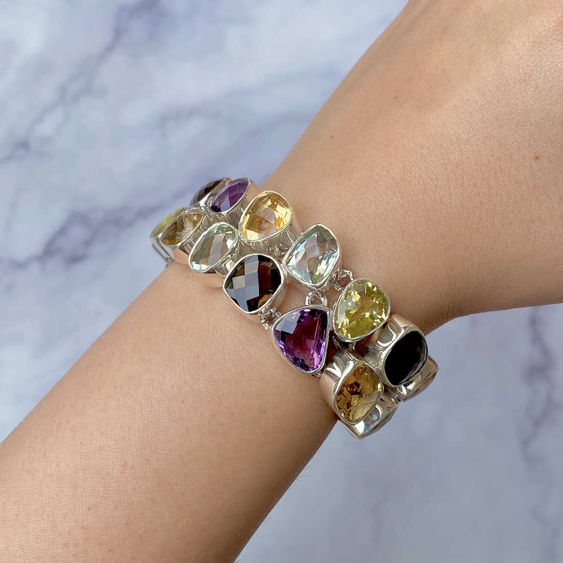 Multi Gemstone Bracelet-(MLS-B-1)