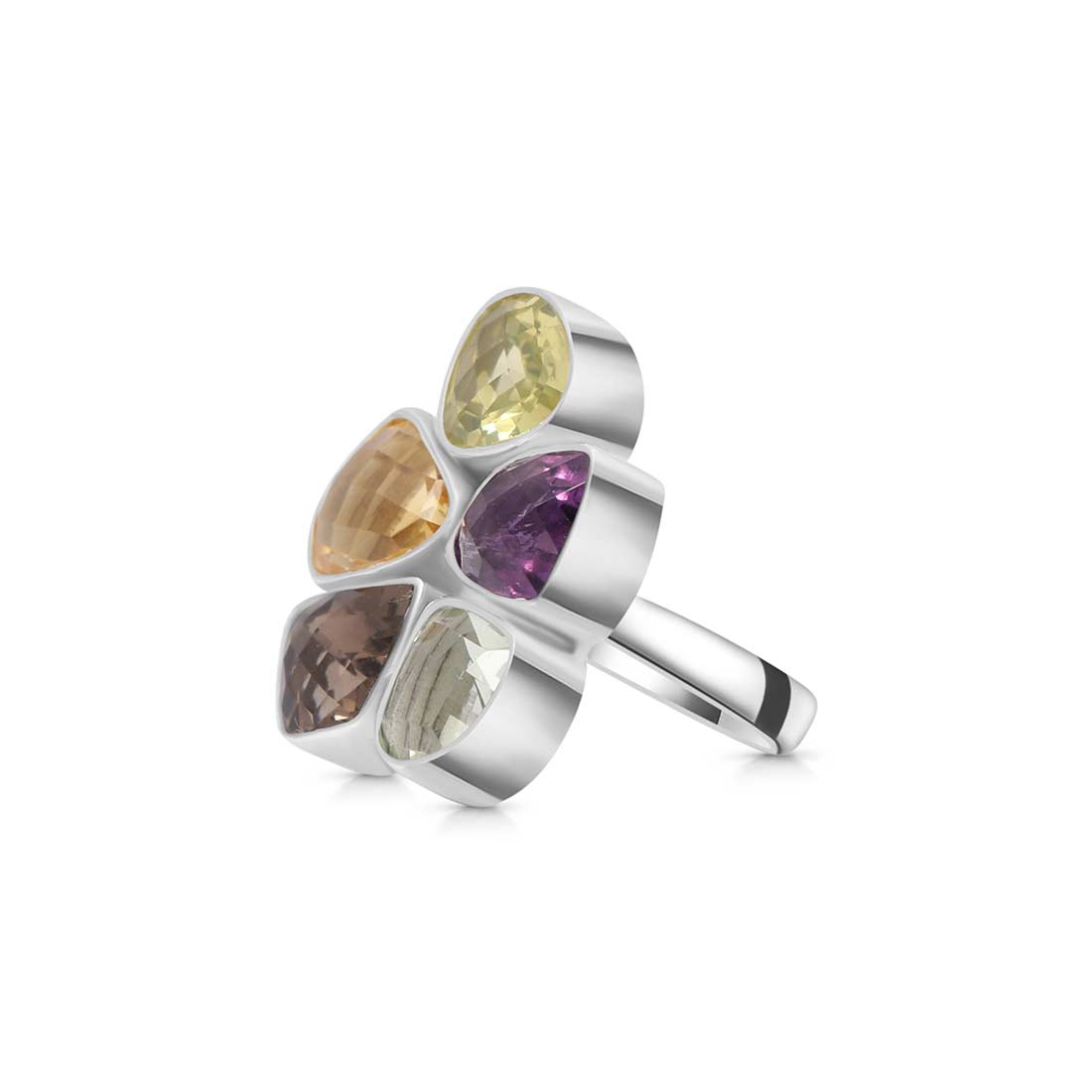 Multi Gemstone Adjustable Ring-(MLS-R-10.)