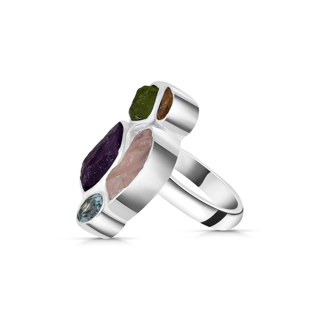 Multi Gemstone Adjustable Ring-(MLS-R-14.)