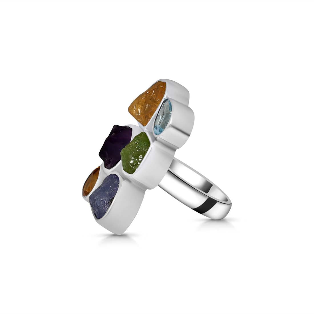 Multi Gemstone Adjustable Ring-(MLS-R-26.)