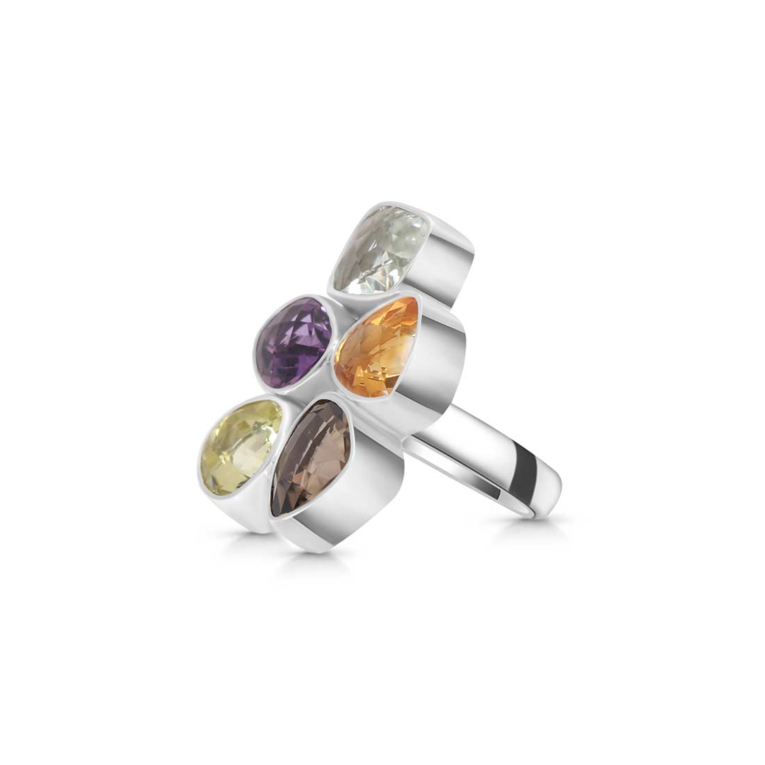 Multi Gemstone Adjustable Ring-(MLS-R-3.)