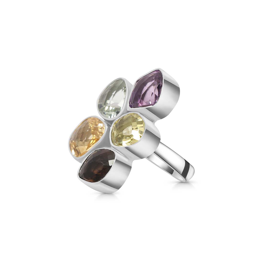 Multi Gemstone Adjustable Ring-(MLS-R-9.)