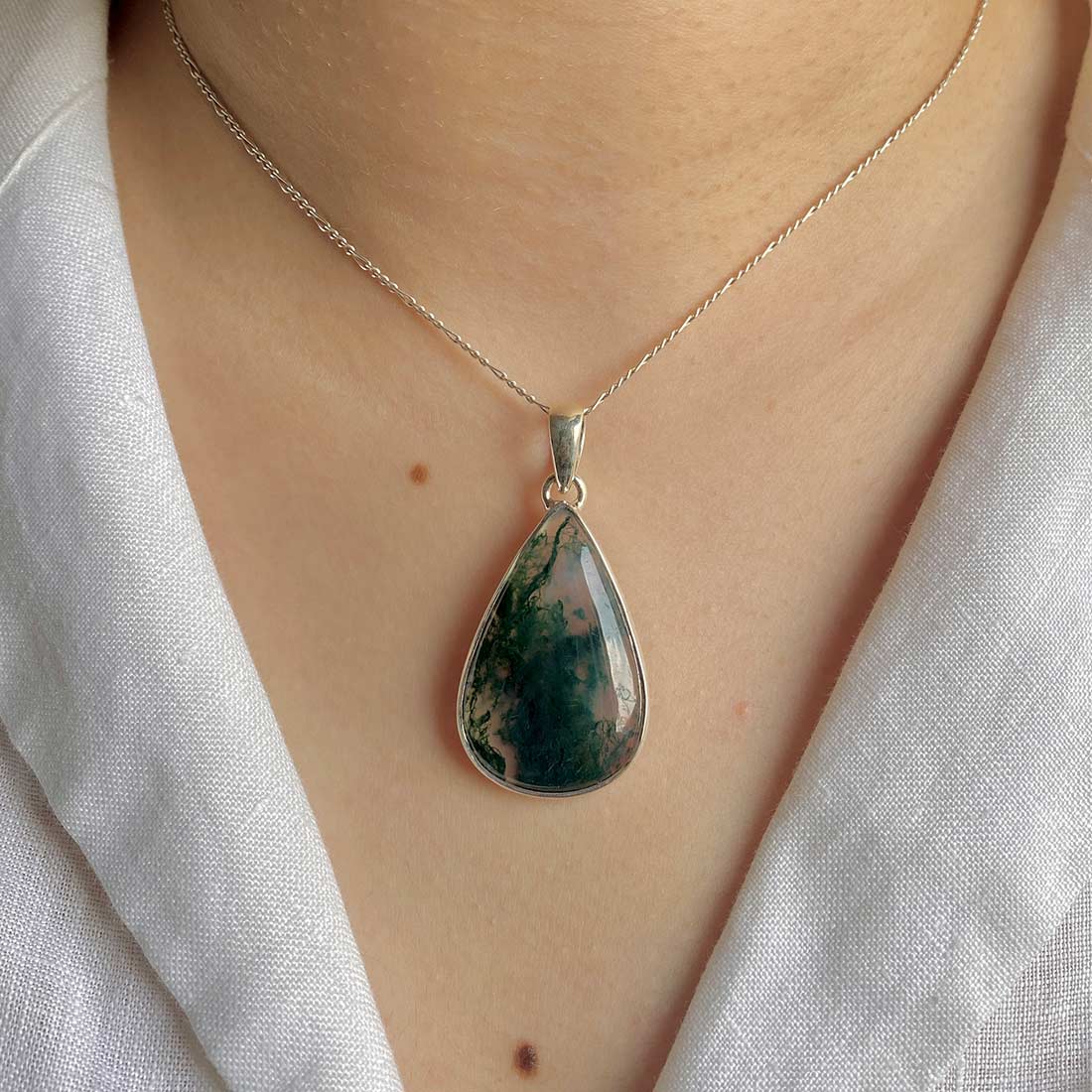 Moss Agate Pendant-(MOA-P-1.)