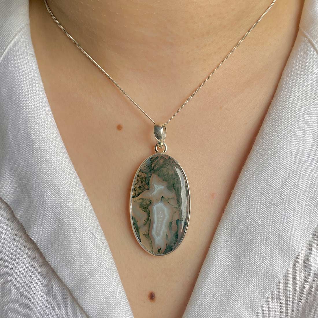 Moss Agate Pendant-(MOA-P-11.)