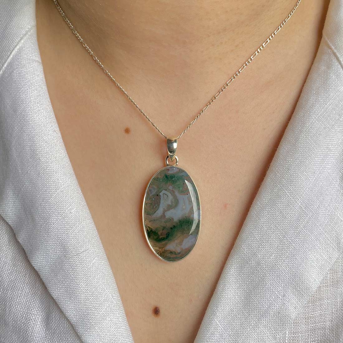 Moss Agate Pendant-(MOA-P-13.)