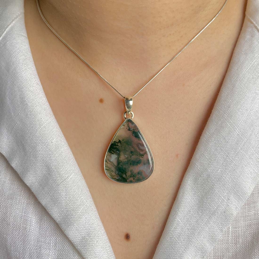 Moss Agate Pendant-(MOA-P-15.)