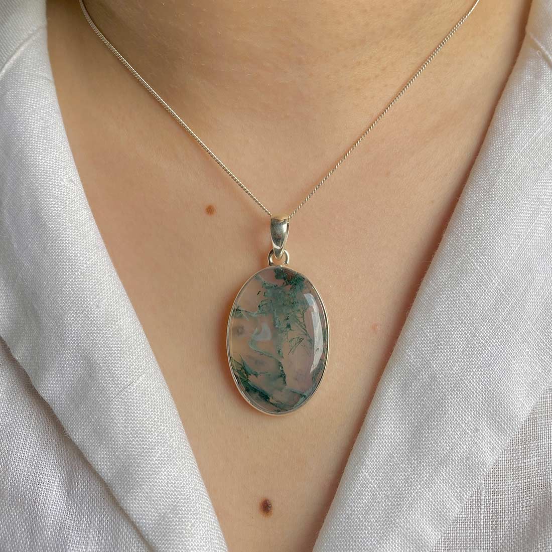 Moss Agate Pendant-(MOA-P-16.)