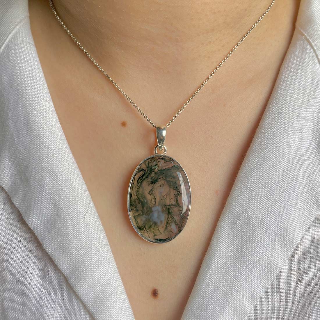 Moss Agate Pendant-(MOA-P-18.)