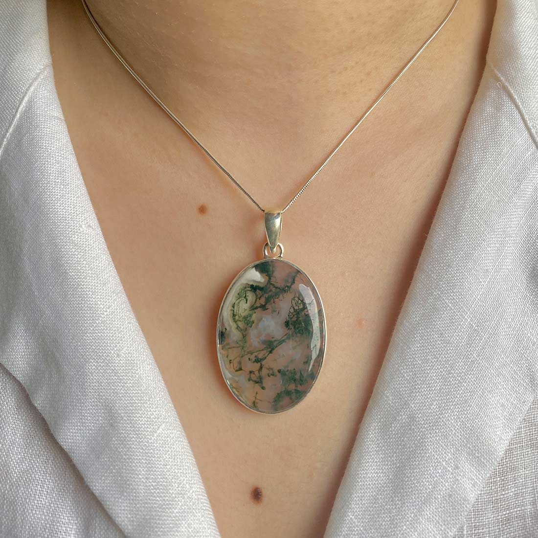 Moss Agate Pendant-(MOA-P-22.)