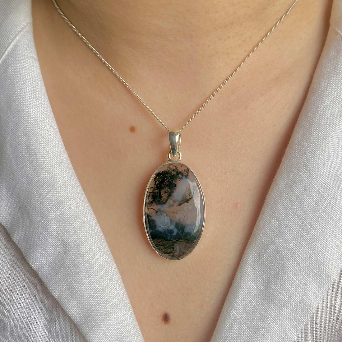 Moss Agate Pendant-(MOA-P-23.)