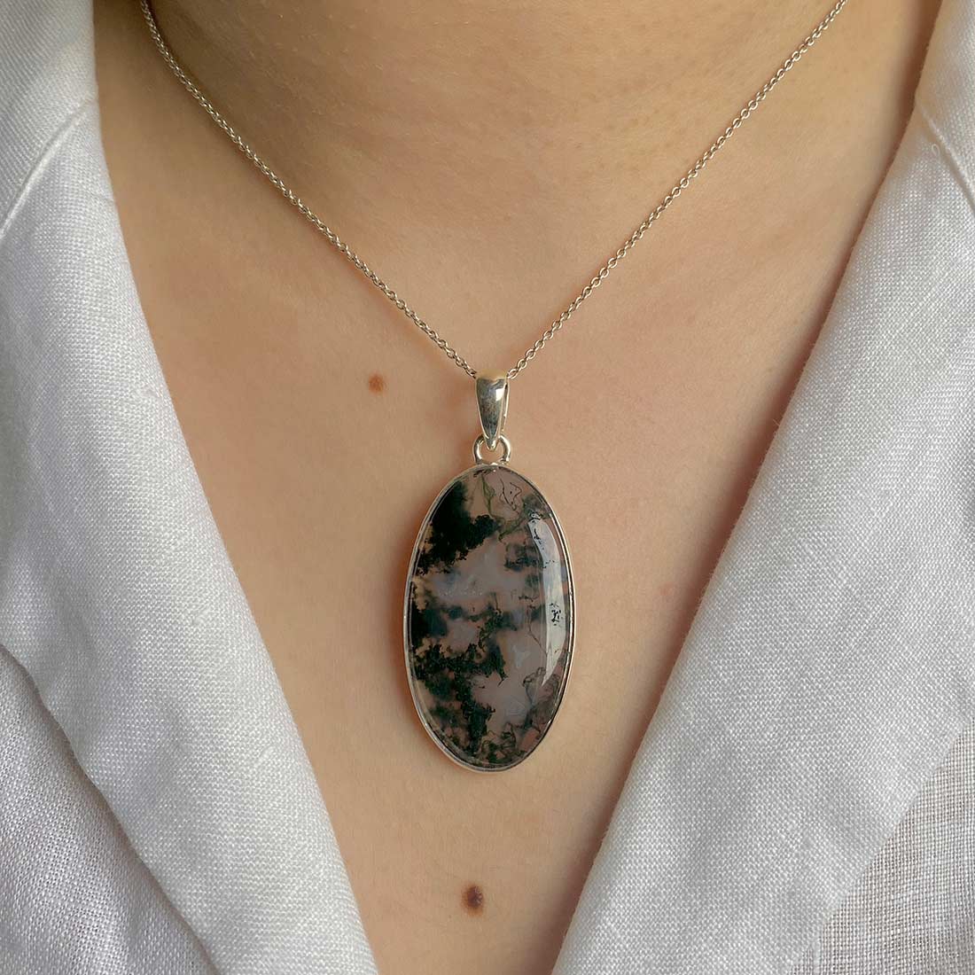 Moss Agate Pendant-(MOA-P-24.)