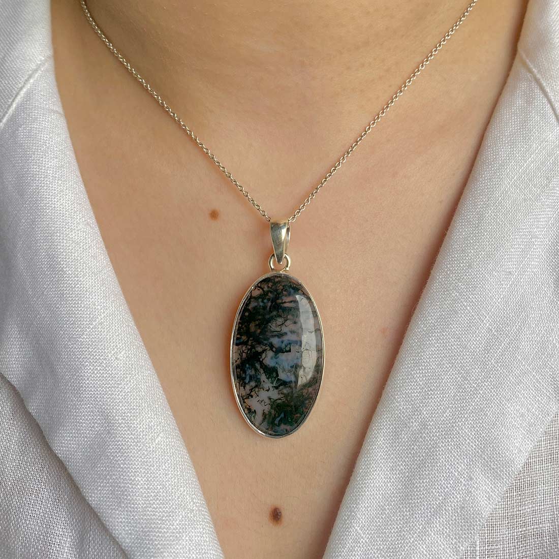 Moss Agate Pendant-(MOA-P-29.)