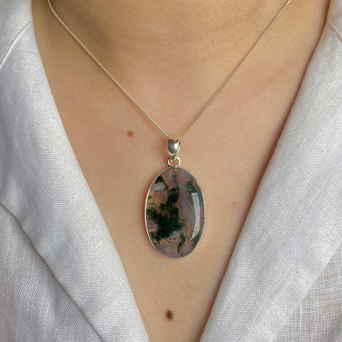 Moss Agate Pendant-(MOA-P-31.)