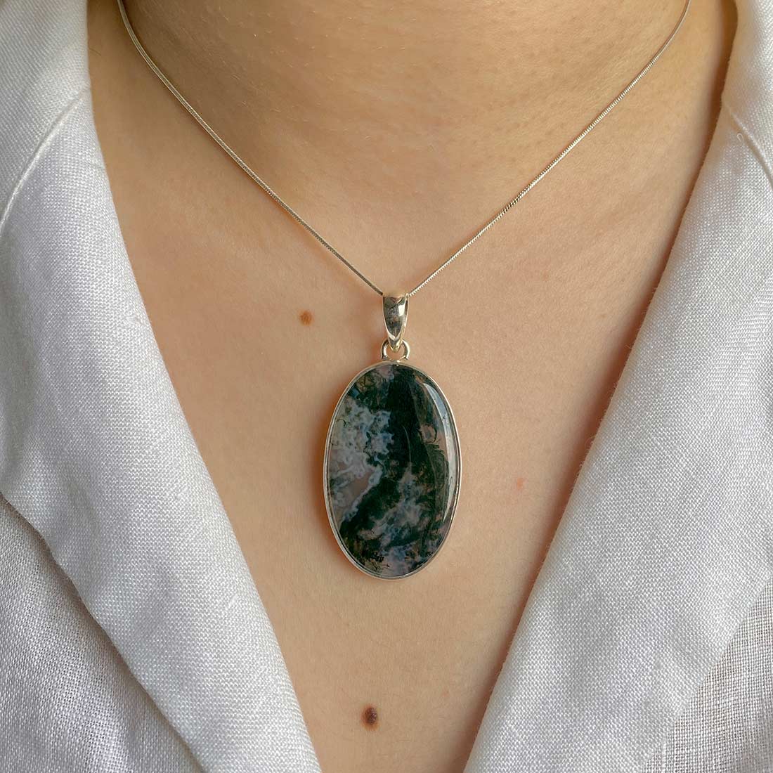 Moss Agate Pendant-(MOA-P-8.)