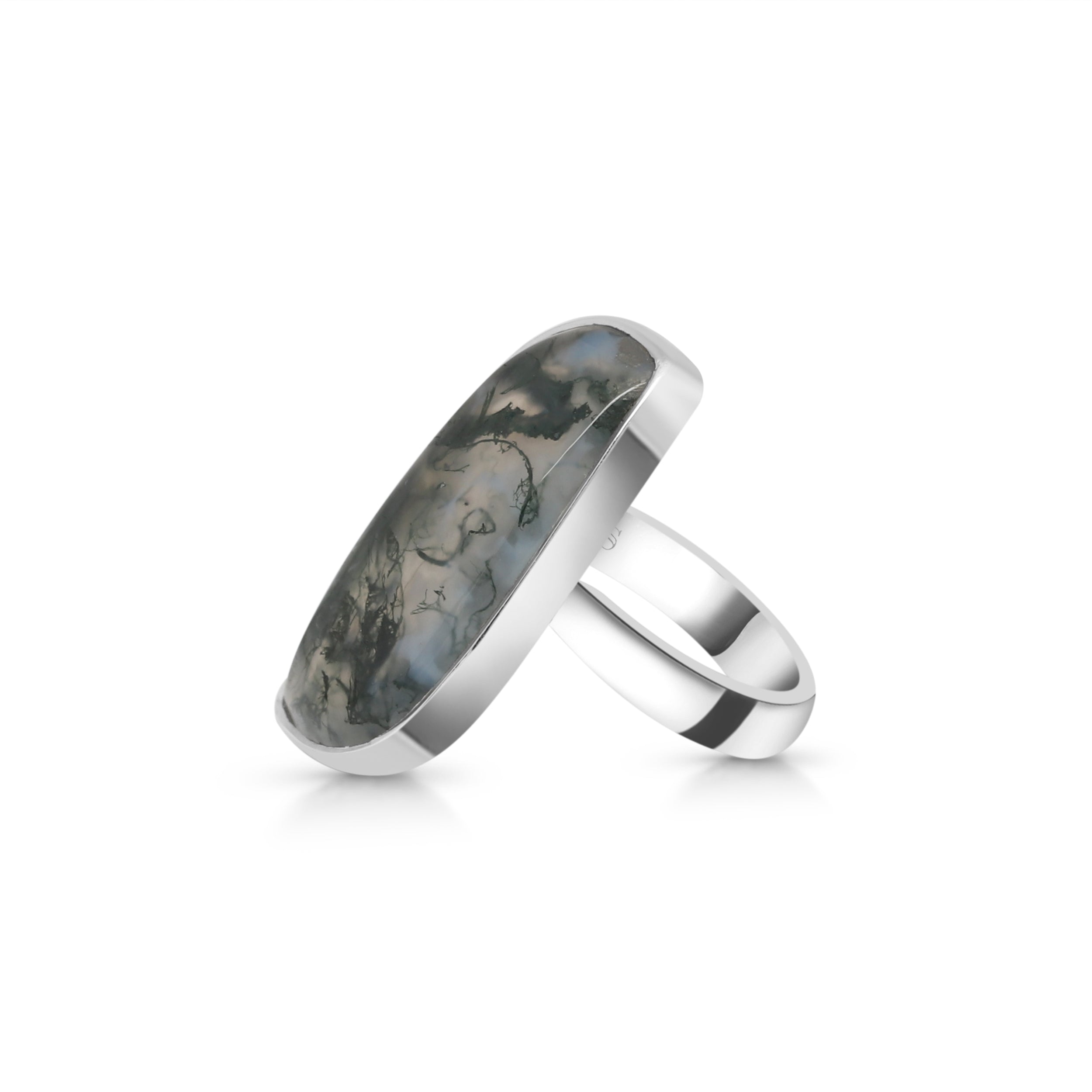 Moss Agate Adjustable Ring-(MOA-R-11.)