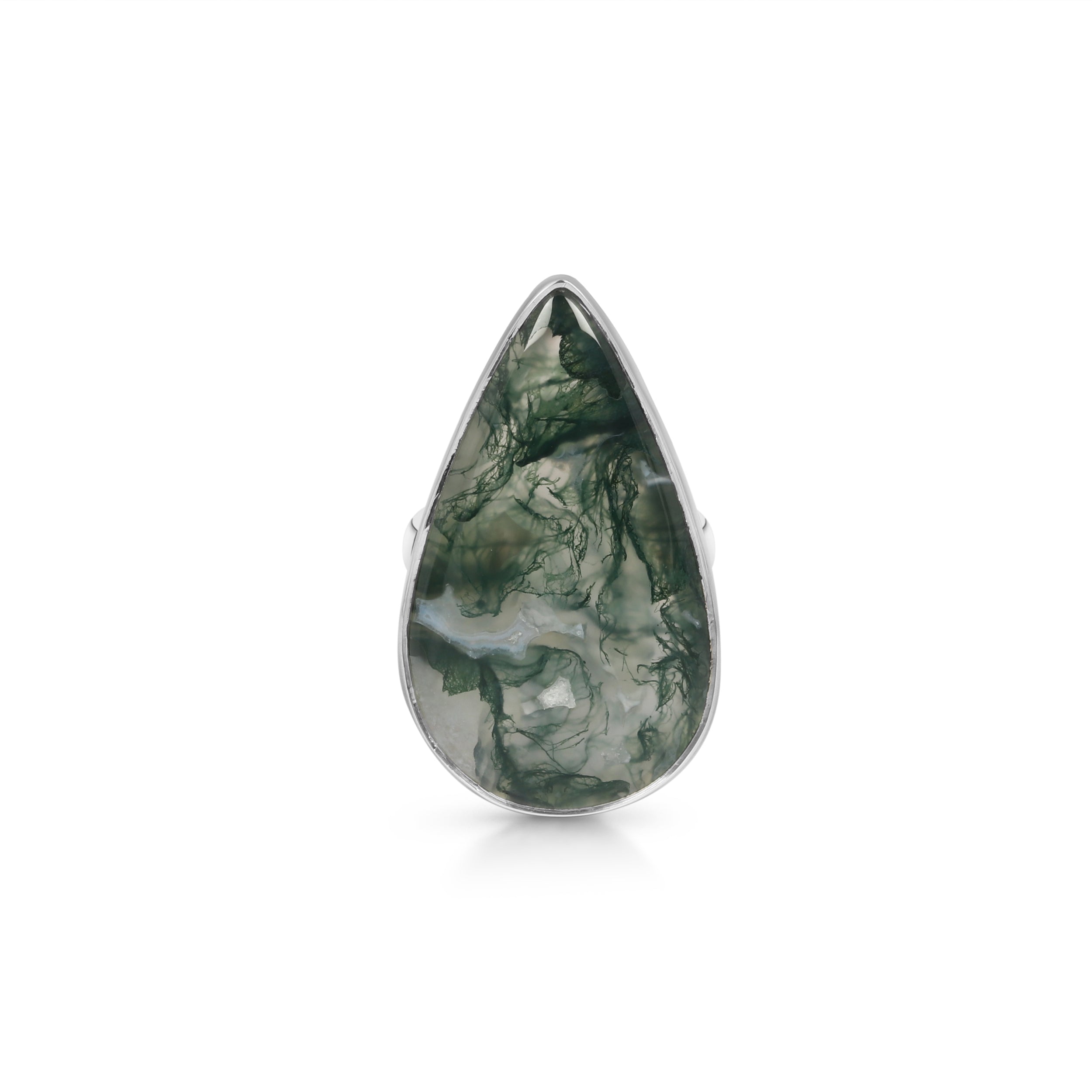 Moss Agate Adjustable Ring-(MOA-R-16.)
