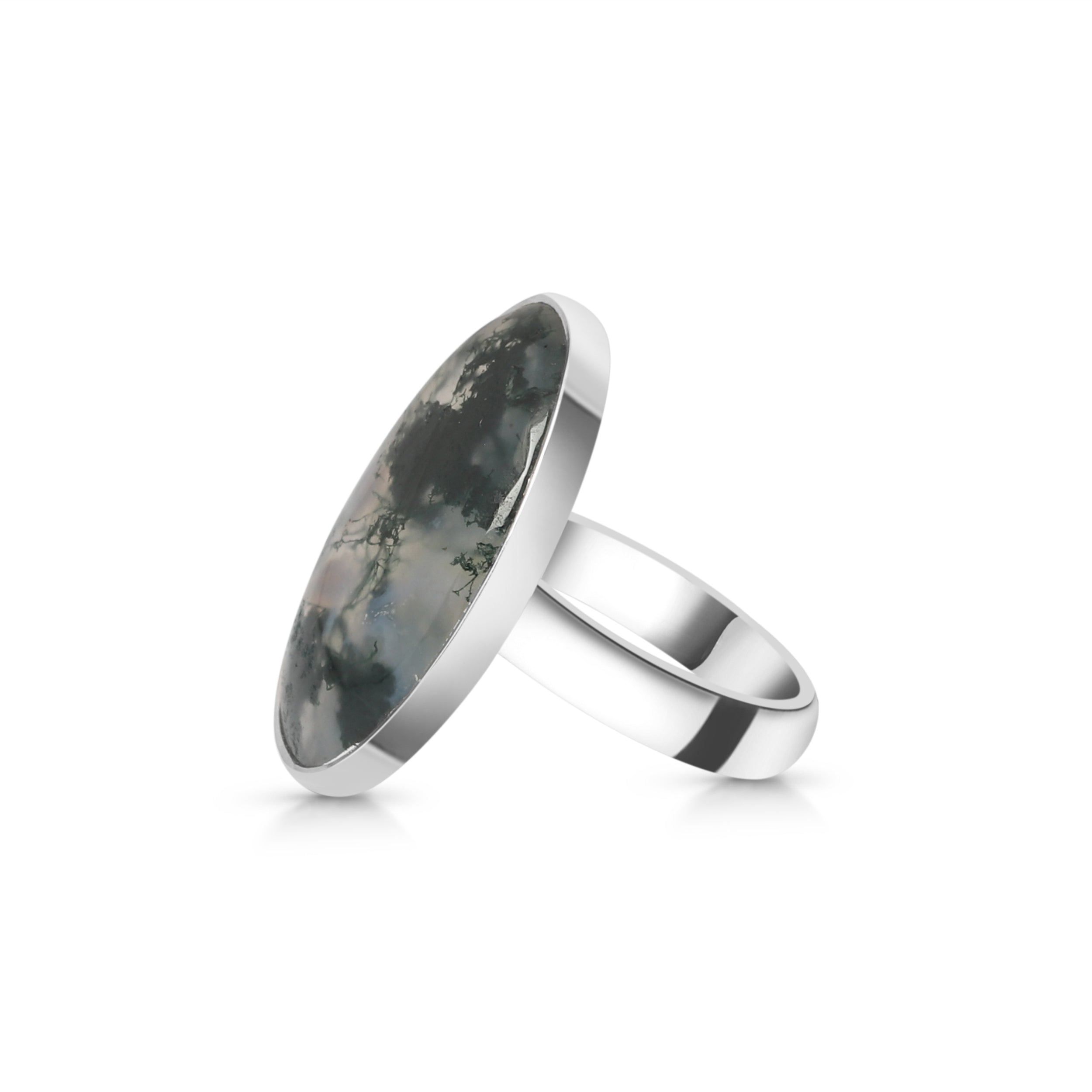 Moss Agate Adjustable Ring-(MOA-R-17.)