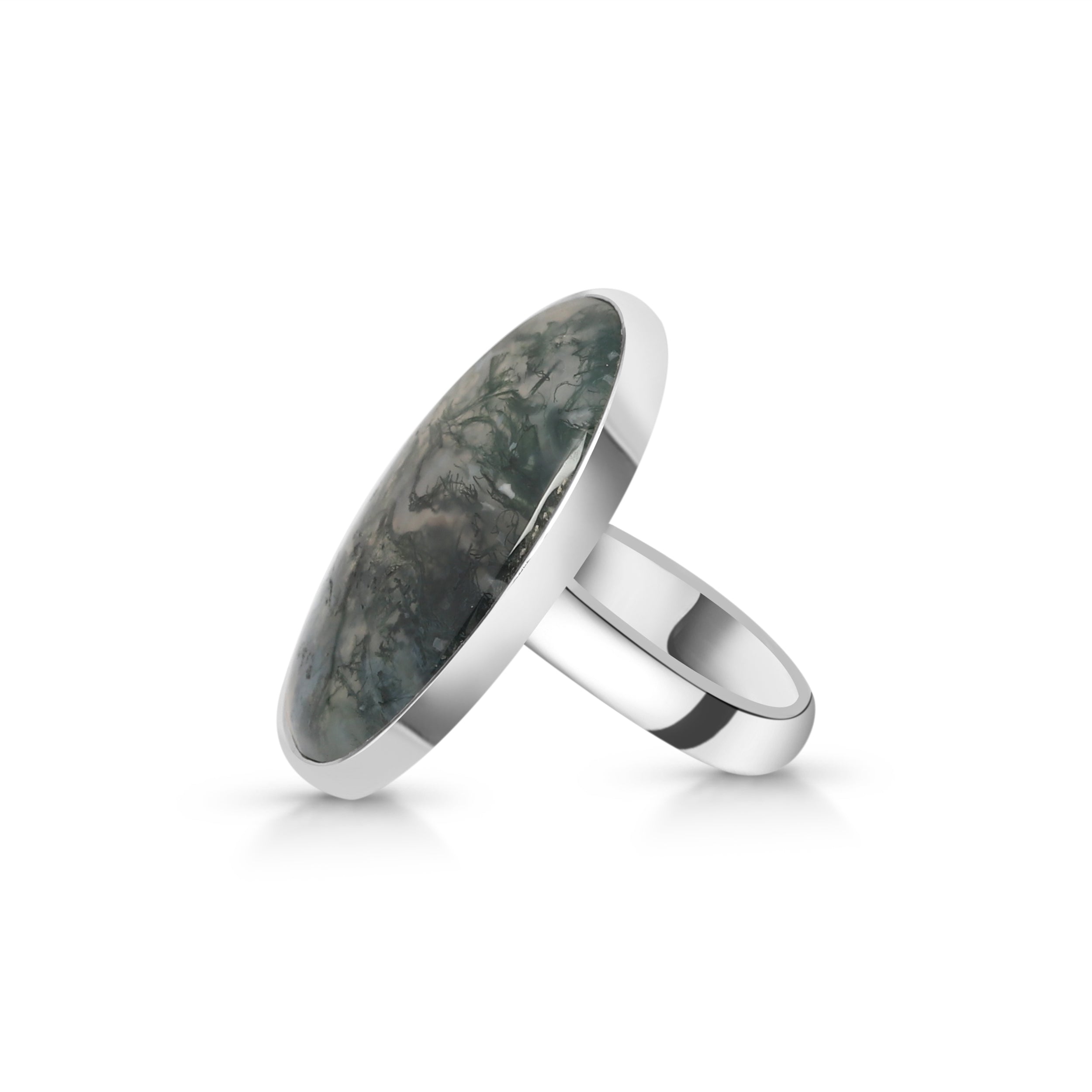 Moss Agate Adjustable Ring-(MOA-R-21.)