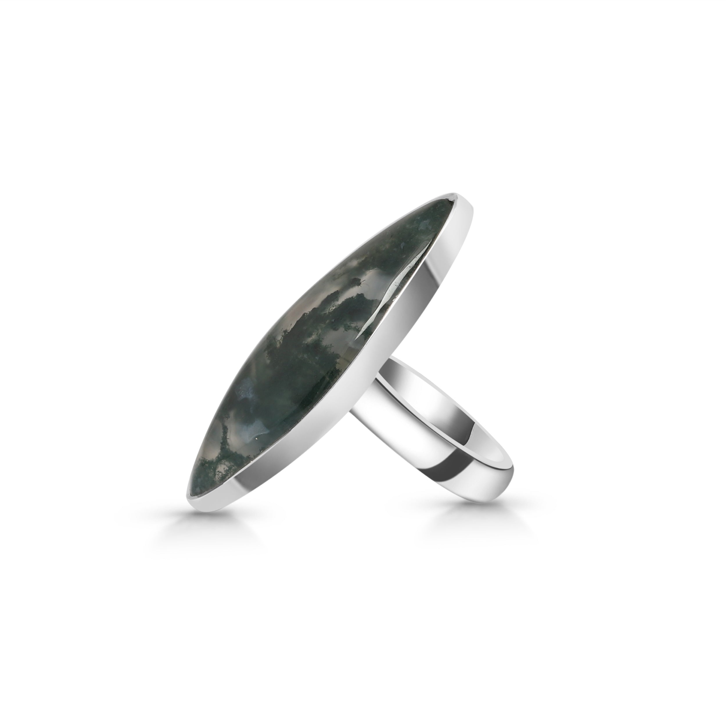 Moss Agate Adjustable Ring-(MOA-R-23.)