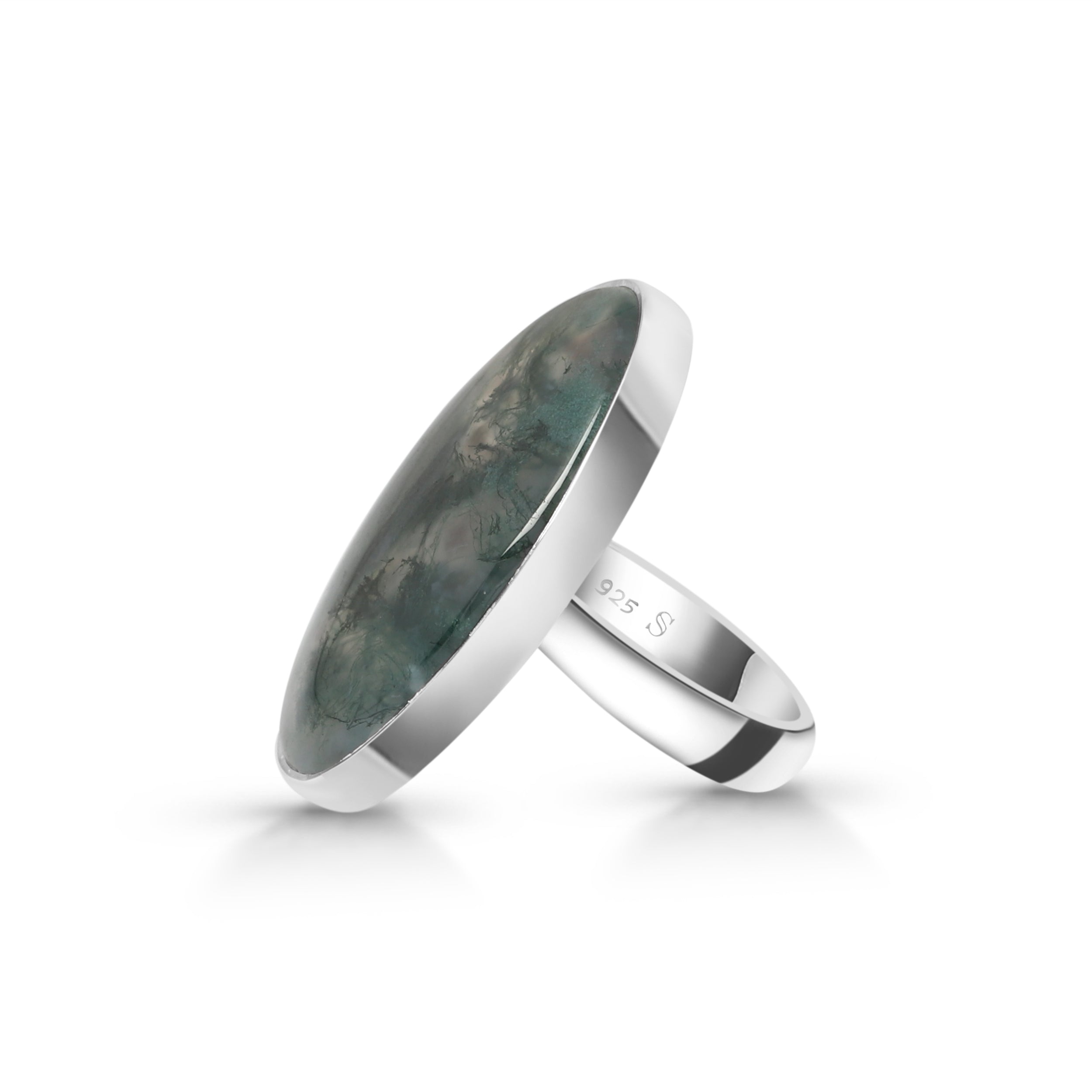 Moss Agate Adjustable Ring-(MOA-R-25.)