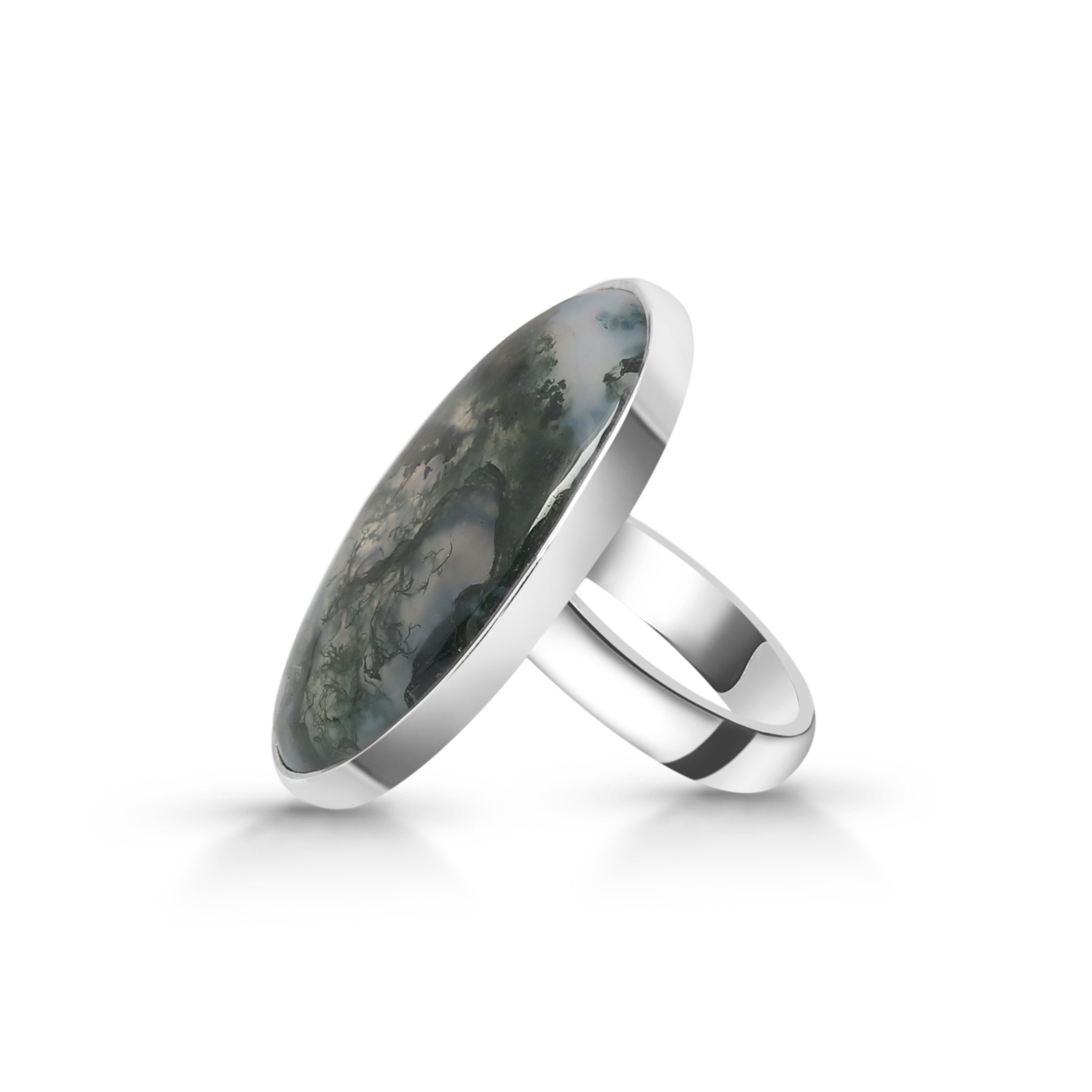 Moss Agate Adjustable Ring-(MOA-R-26.)