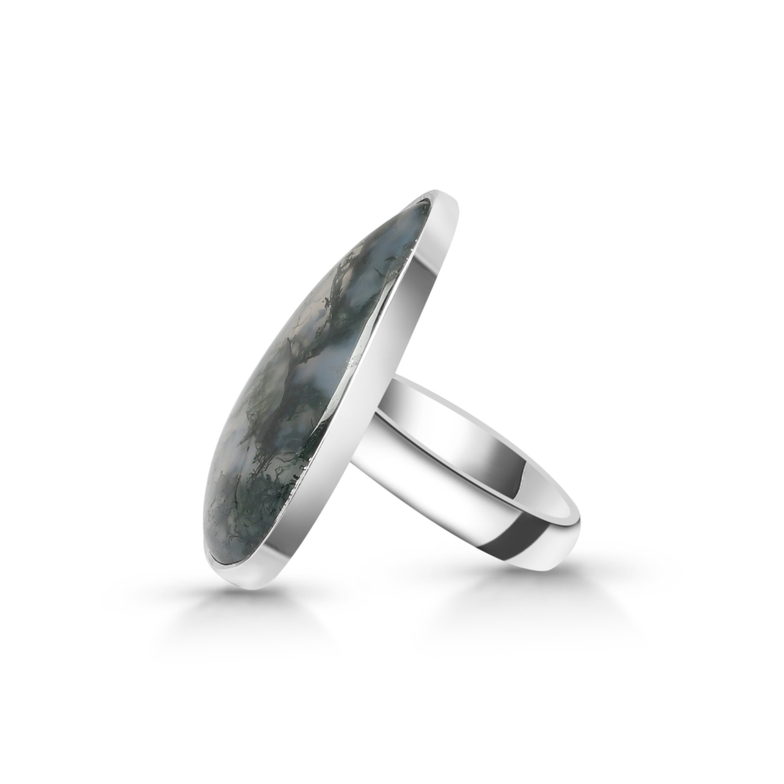 Moss Agate Adjustable Ring-(MOA-R-27.)