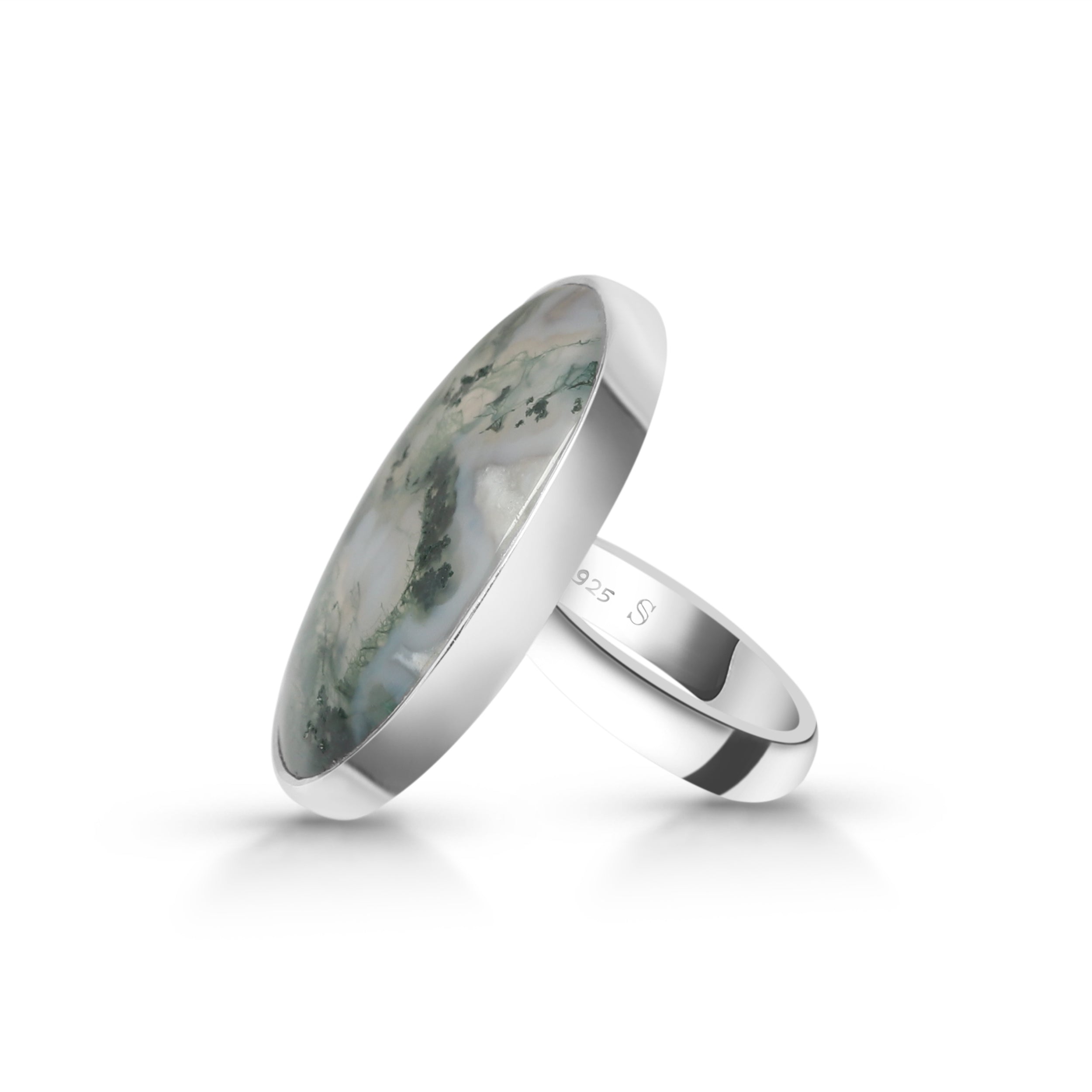 Moss Agate Adjustable Ring-(MOA-R-28.)