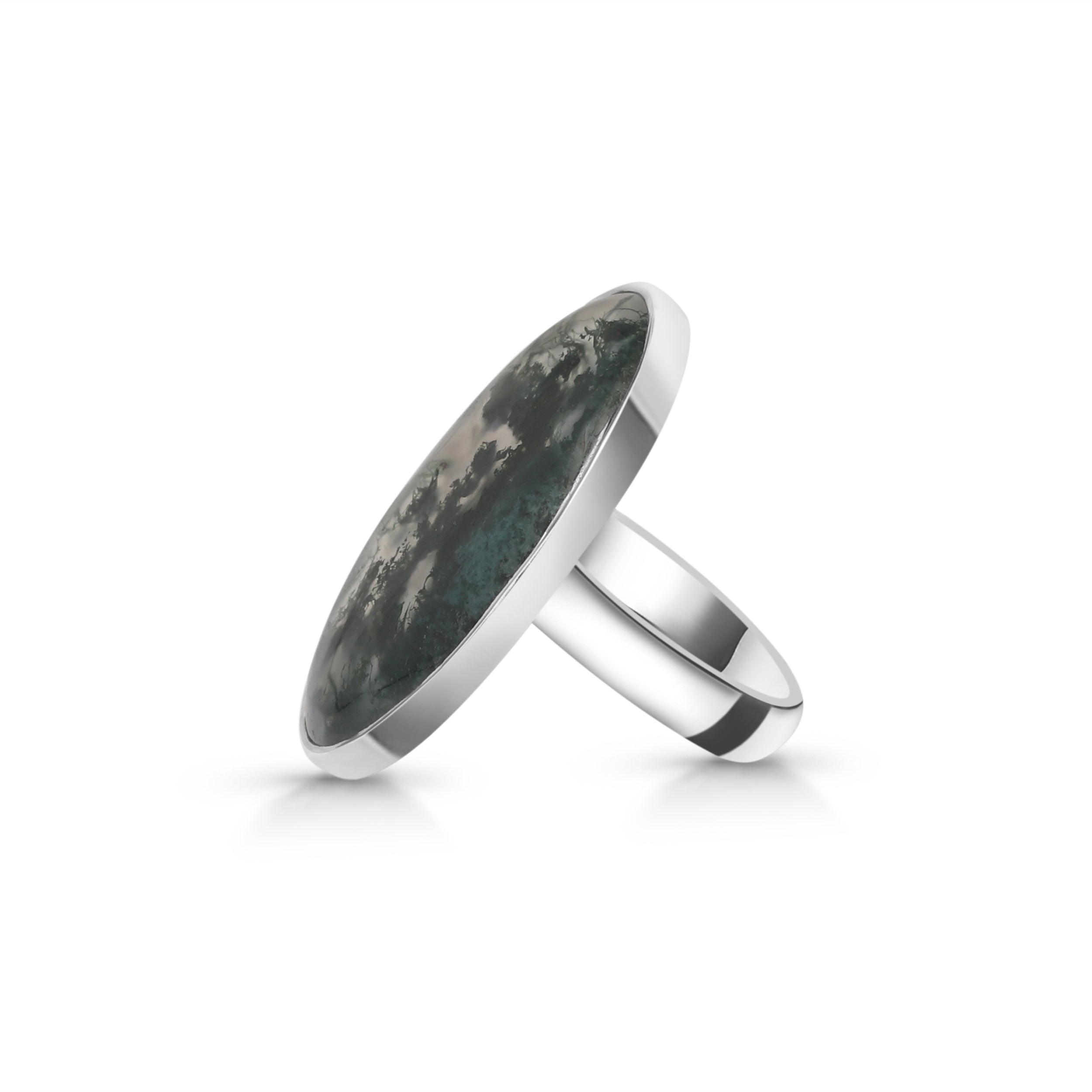 Moss Agate Adjustable Ring-(MOA-R-29.)