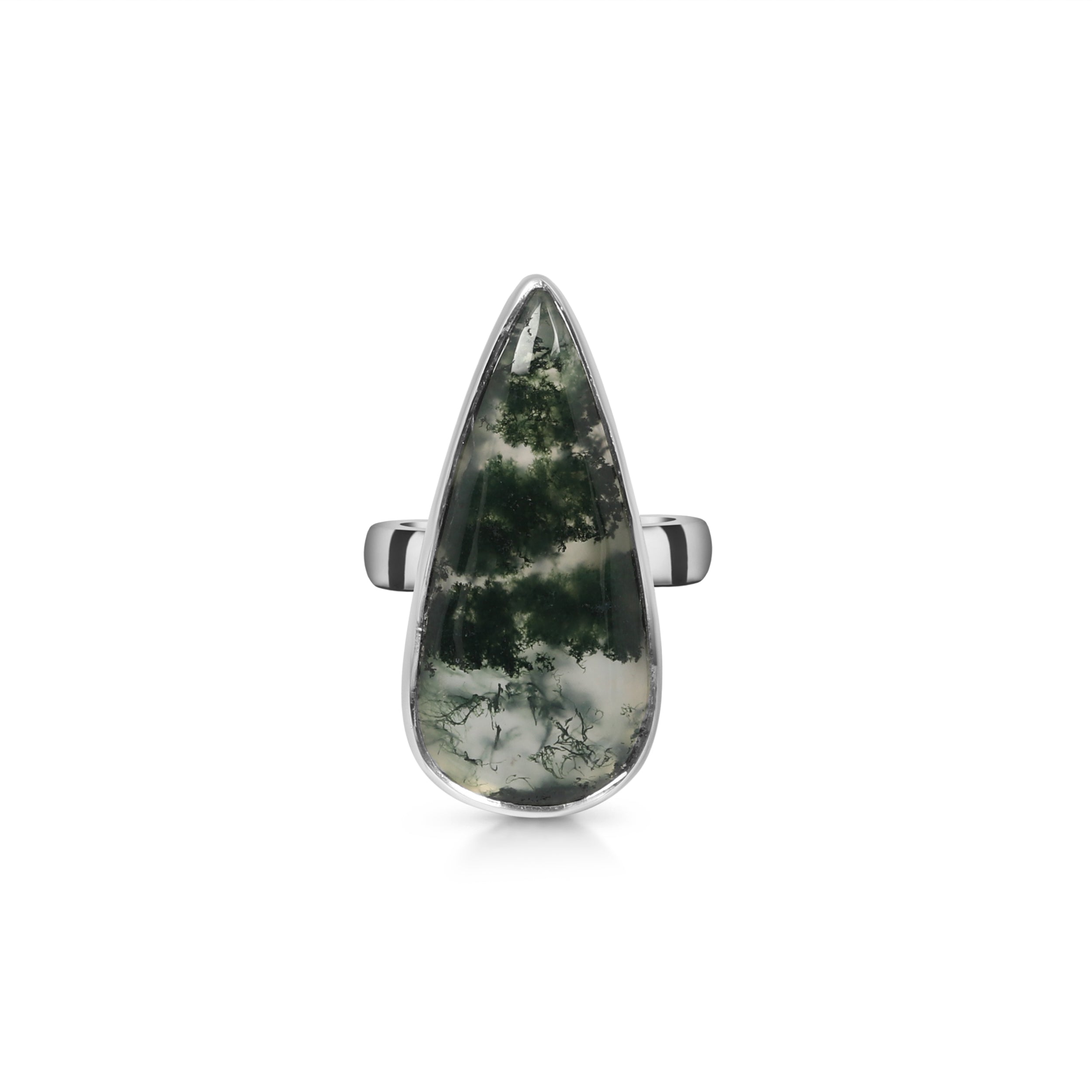 Moss Agate Adjustable Ring-(MOA-R-3.)