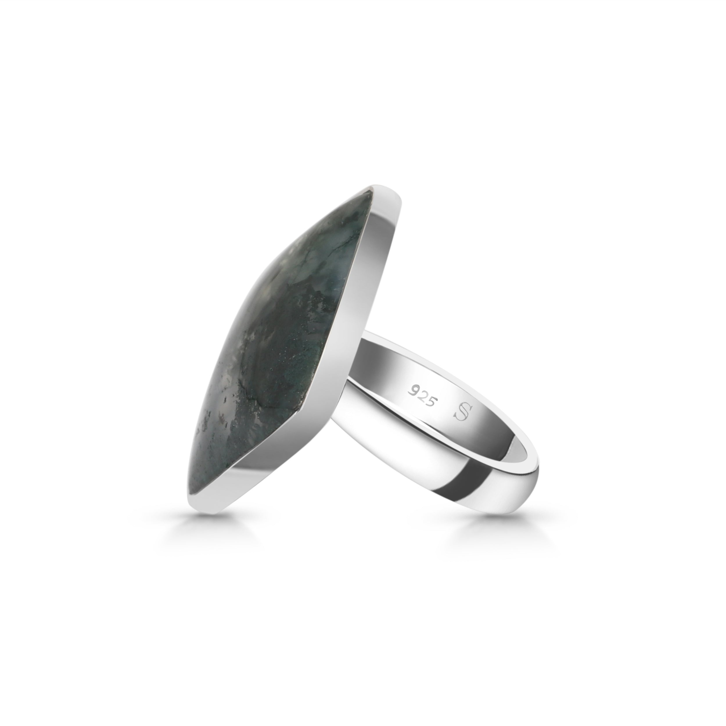 Moss Agate Adjustable Ring-(MOA-R-30.)