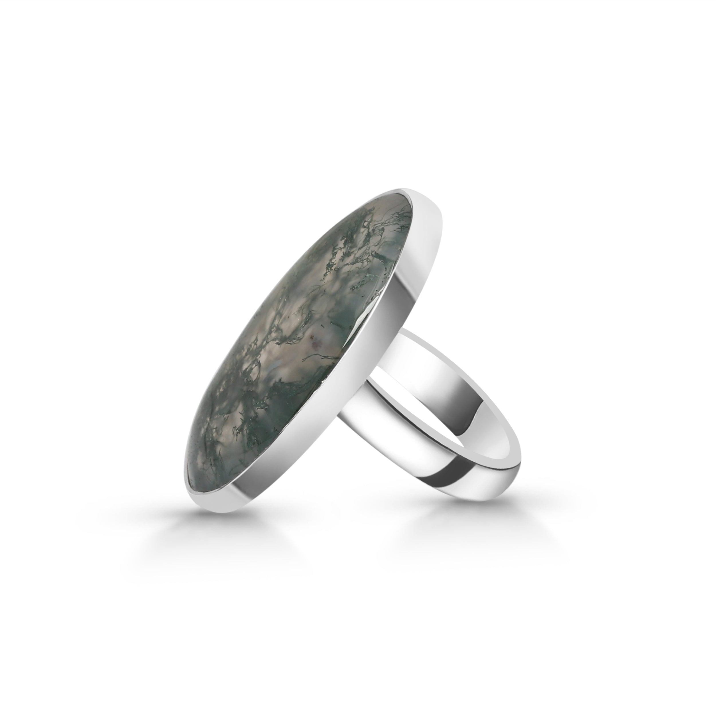 Moss Agate Adjustable Ring-(MOA-R-32.)