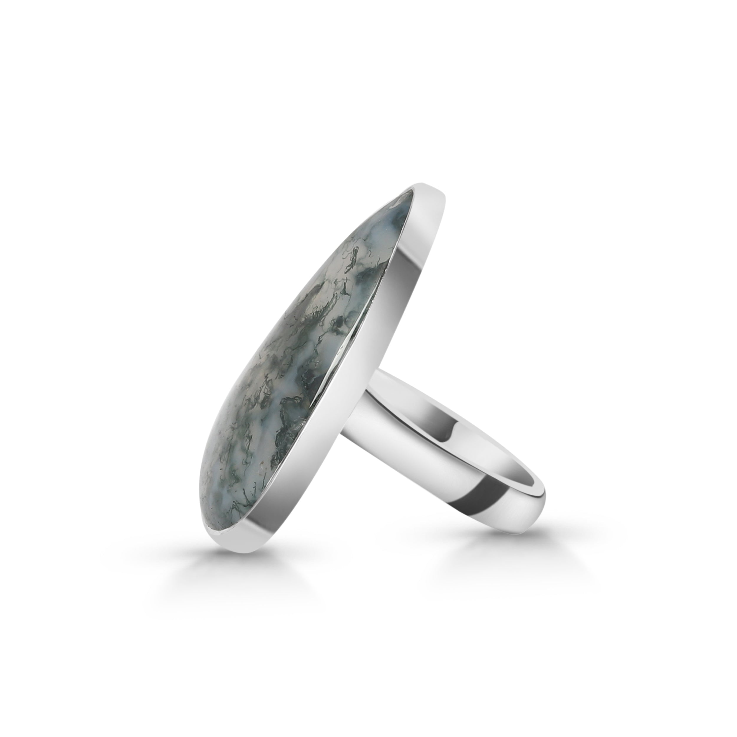 Moss Agate Adjustable Ring-(MOA-R-5.)