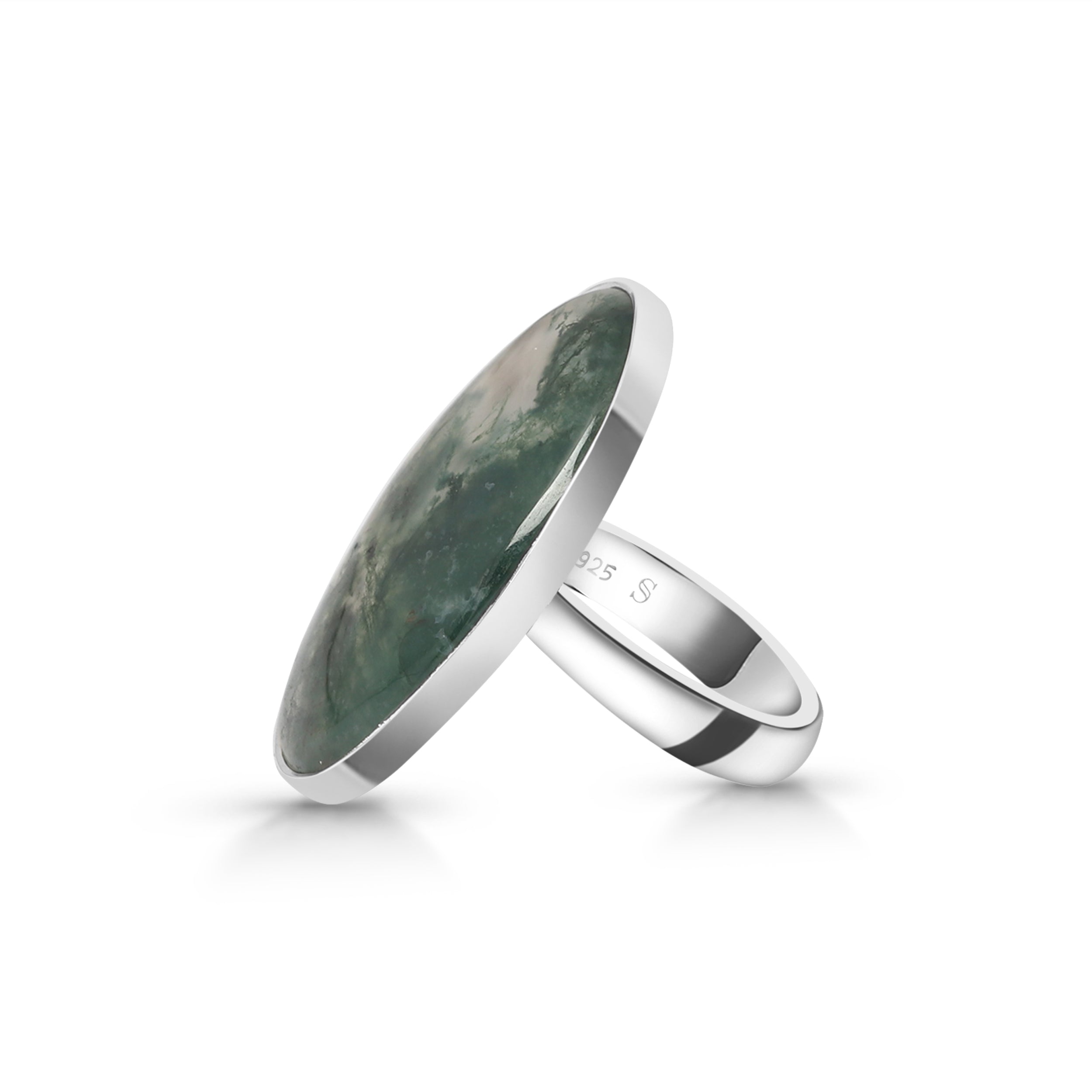 Moss Agate Adjustable Ring-(MOA-R-6.)