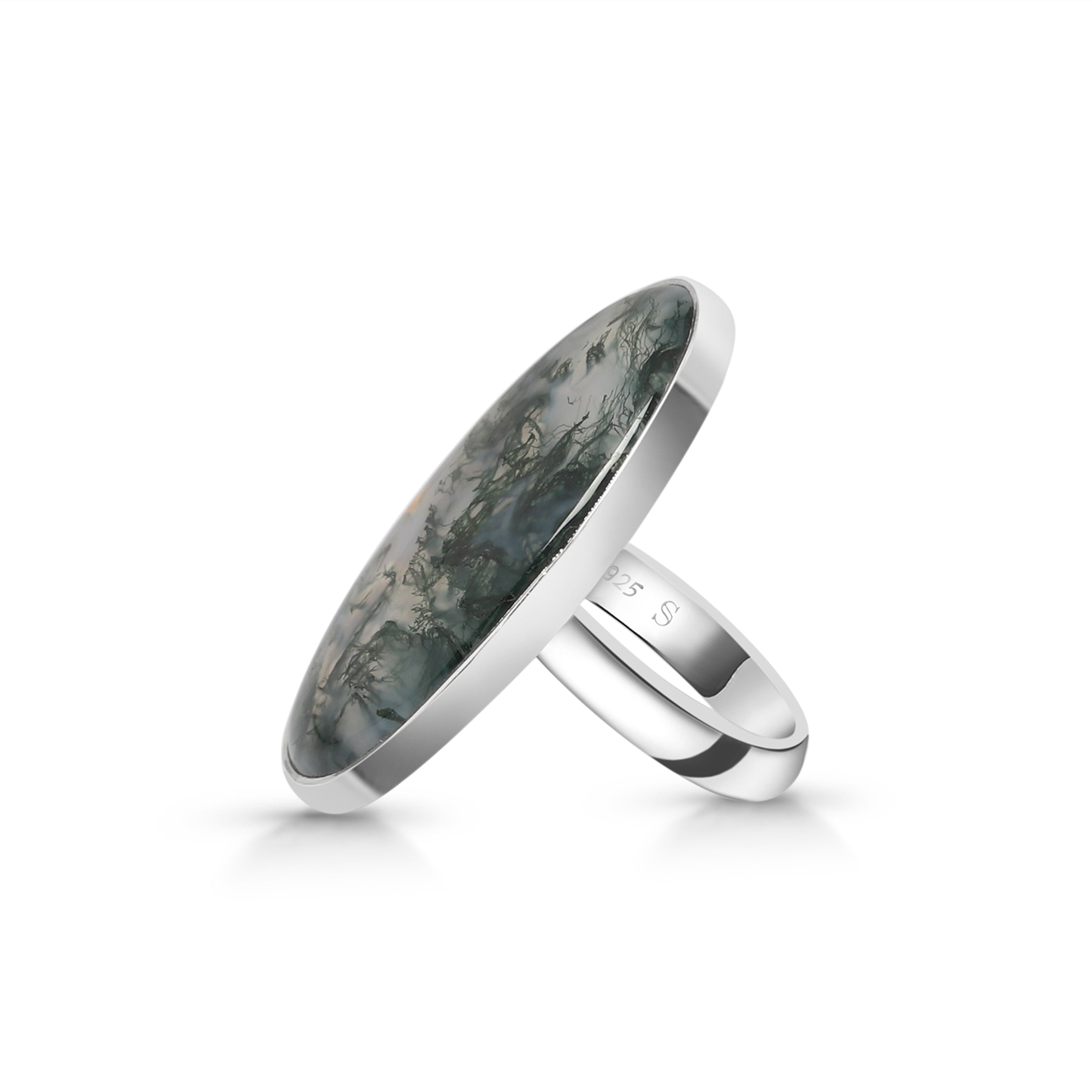 Moss Agate Adjustable Ring-(MOA-R-8.)