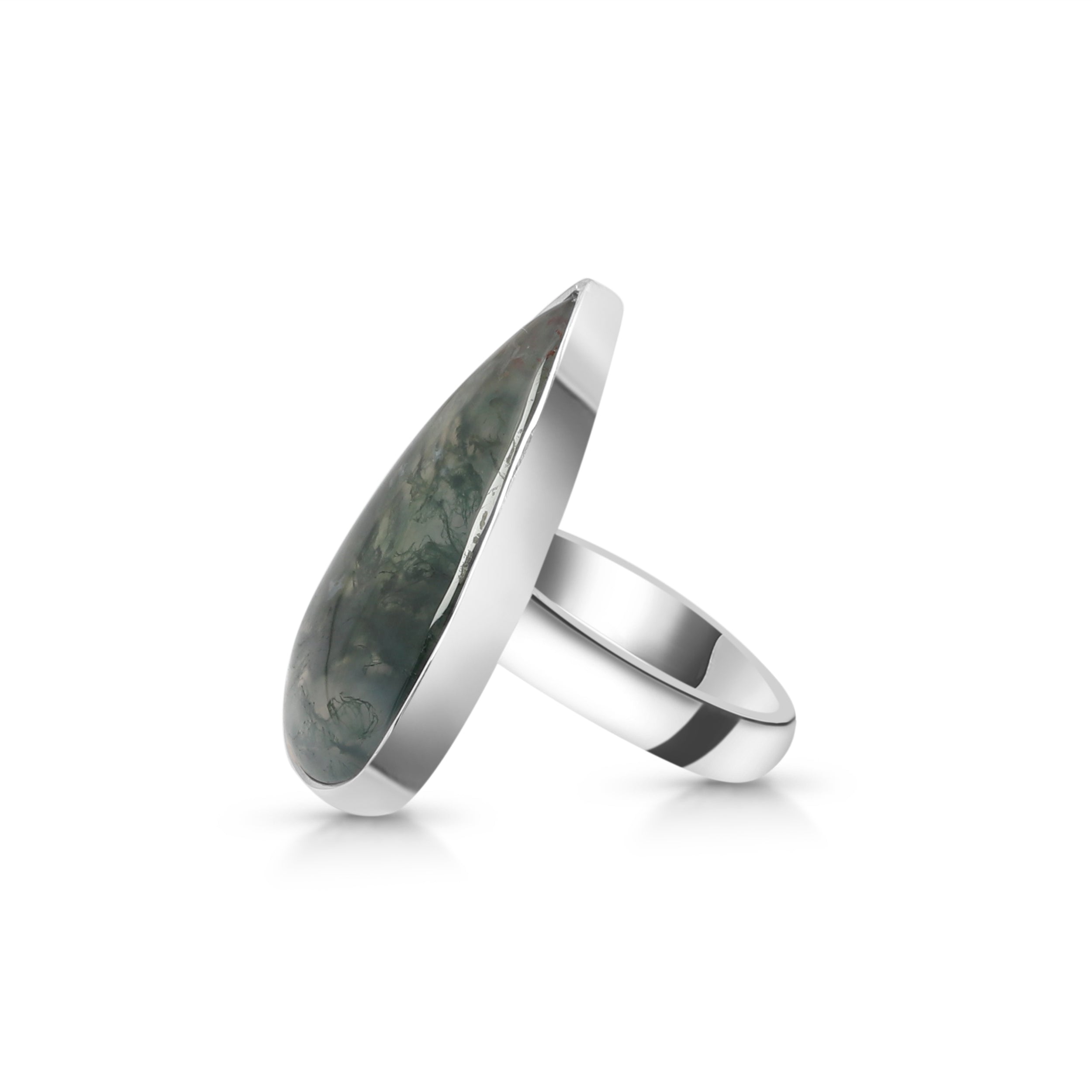 Moss Agate Adjustable Ring-(MOA-R-9.)