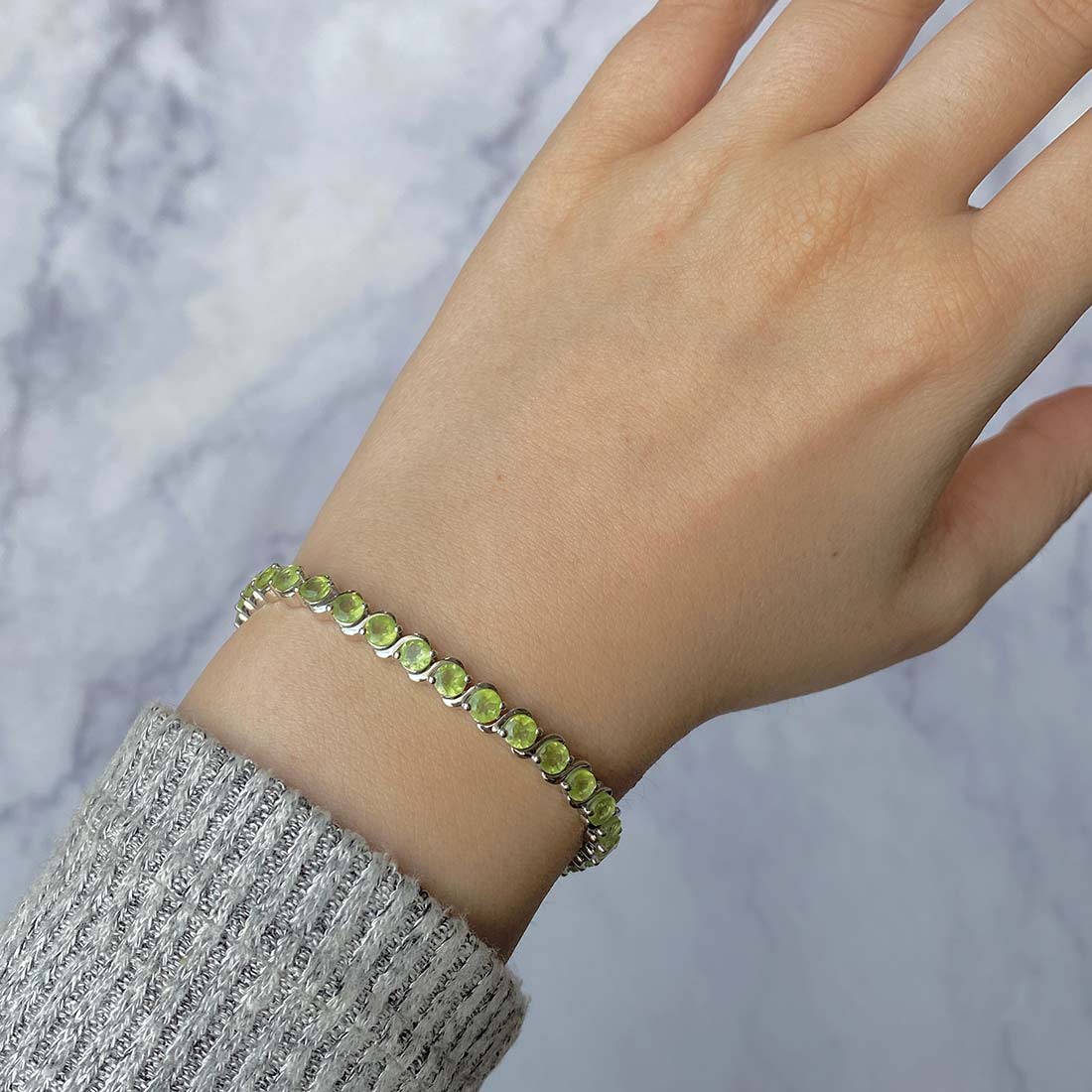 Peridot Bracelet-(PER-SB-173.)