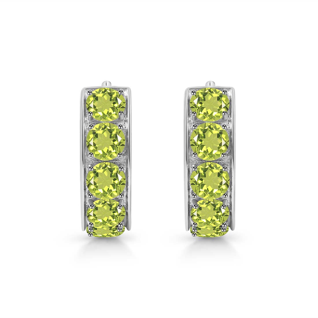 Peridot Hoop Earring-(PER-SE-973.)